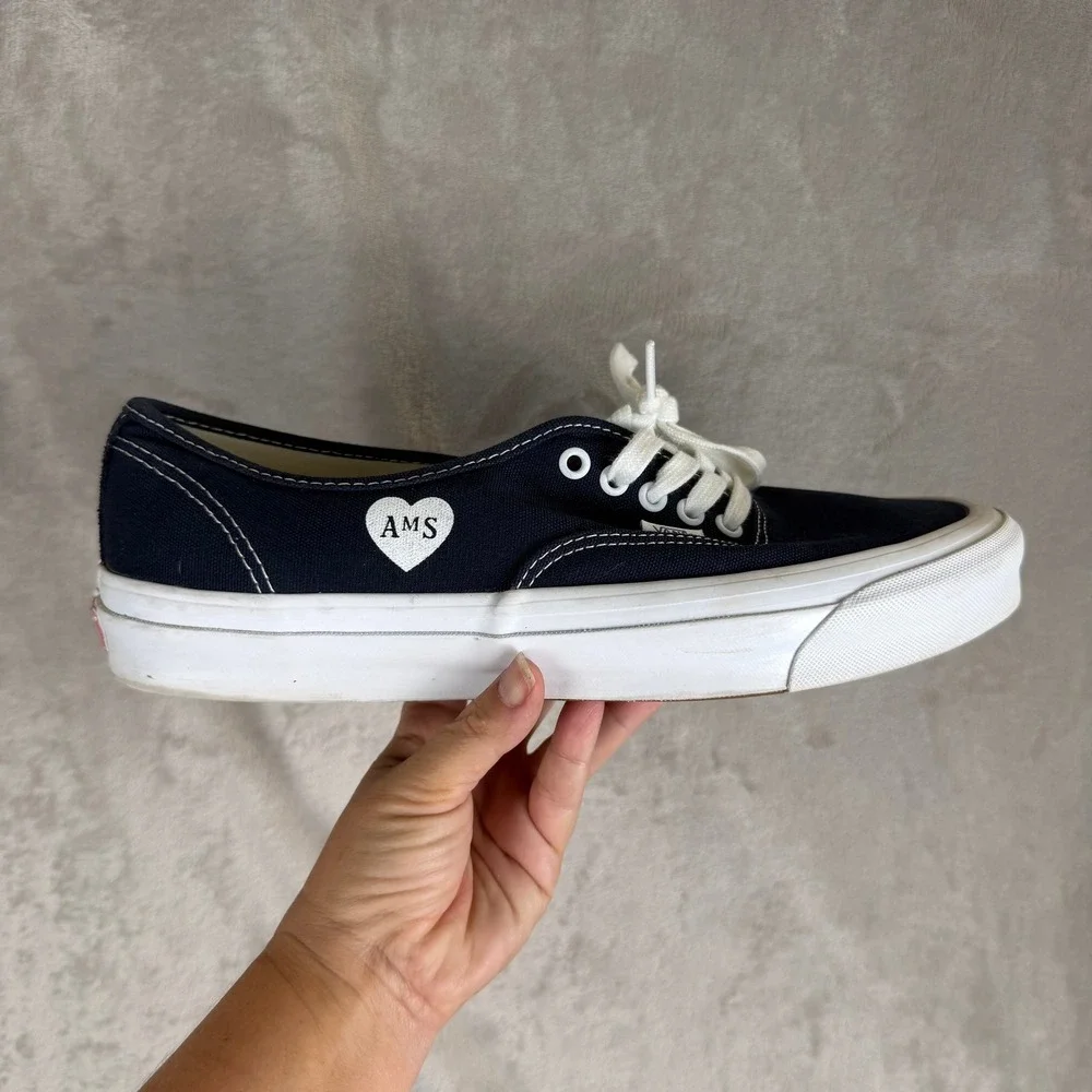 Vans Vault OG Authentic LX Navy Blue AMS Heart Sneakers Mens 12 721356